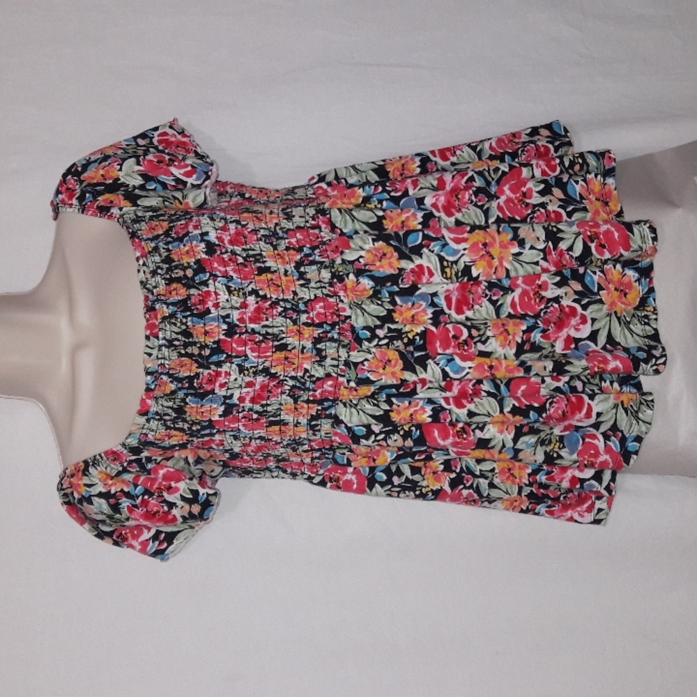 Torrid Blouse Floral Top Sleeve Size 1 Multi color Floral
